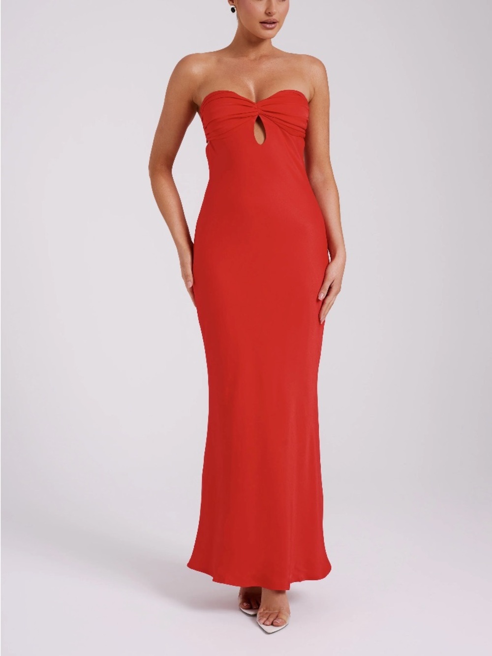 Meshki - Antonella Strapless Keyhole Maxi in Red size large